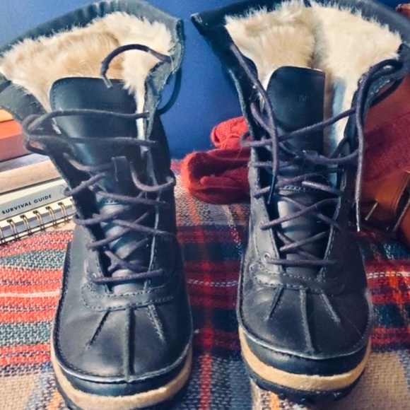 Boots MERRELL MID POLAR Waterproof Leather SELECT DRY Black Fur Lined Size 6 - Picture 8 of 15